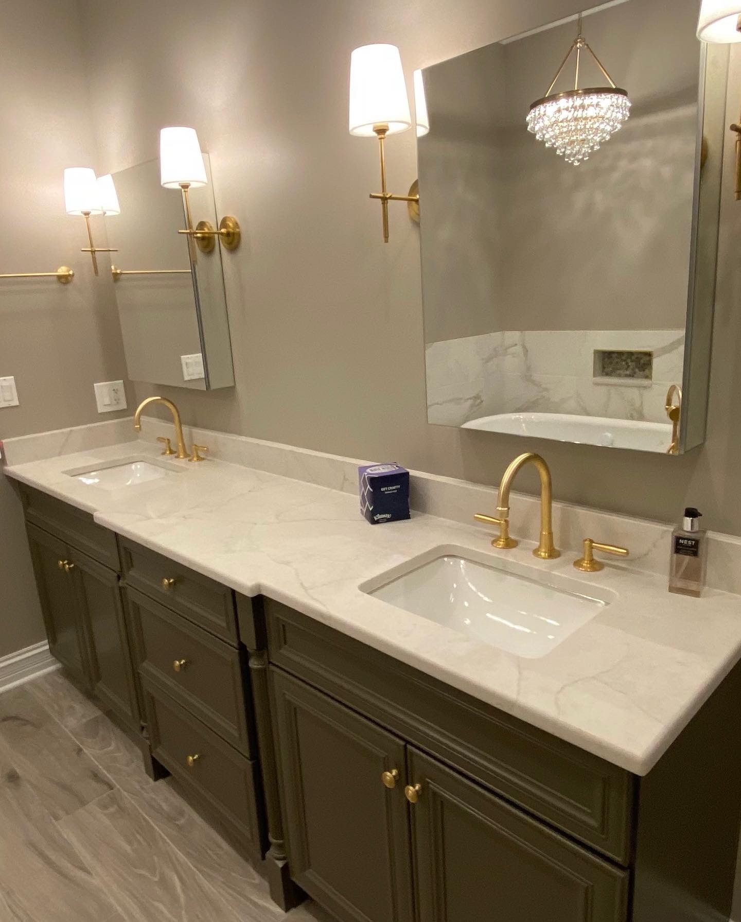 Custom bathroom vanity and finish work by Breuder Design