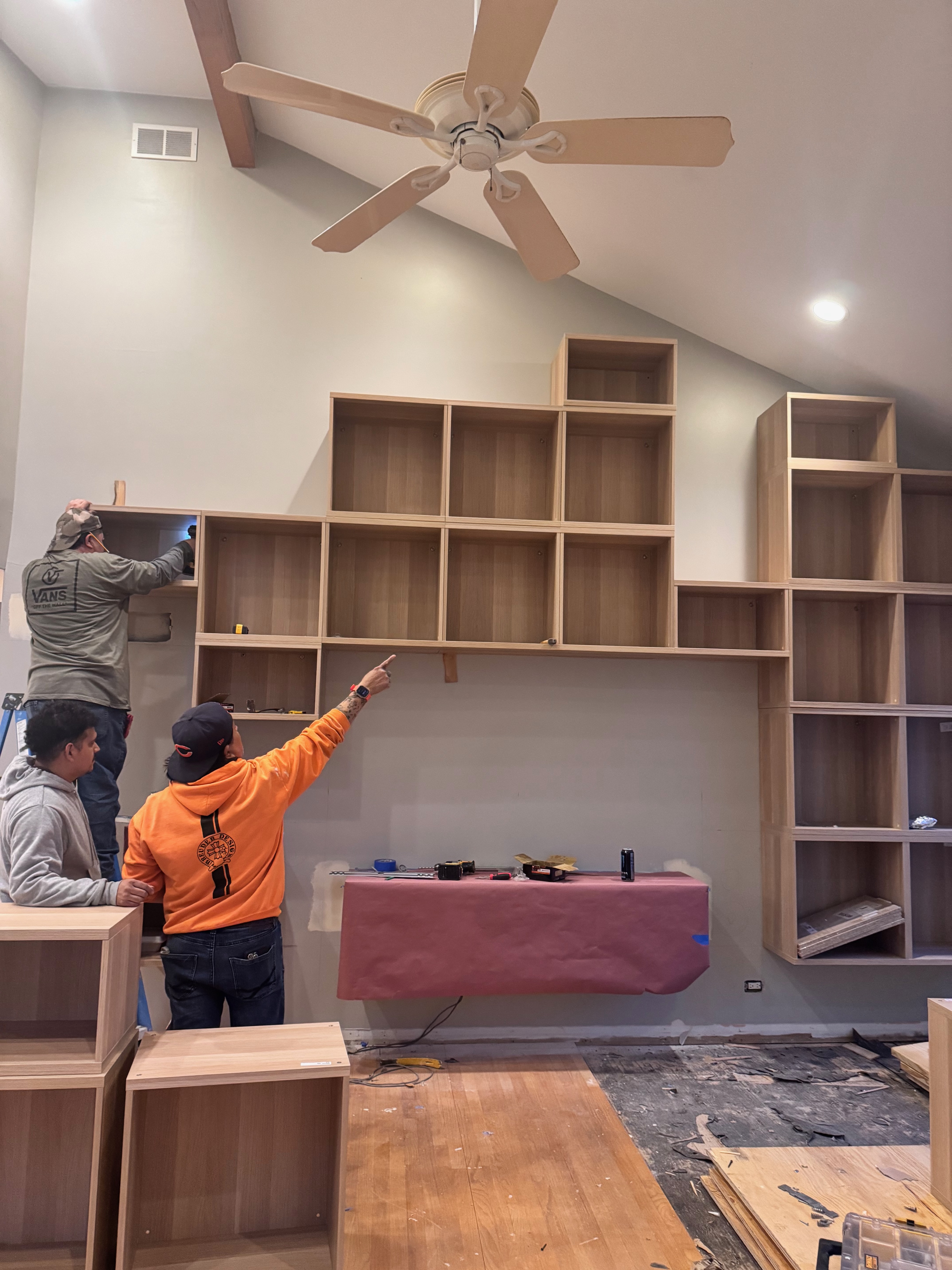 Breuder crew at work in a custom residential interior